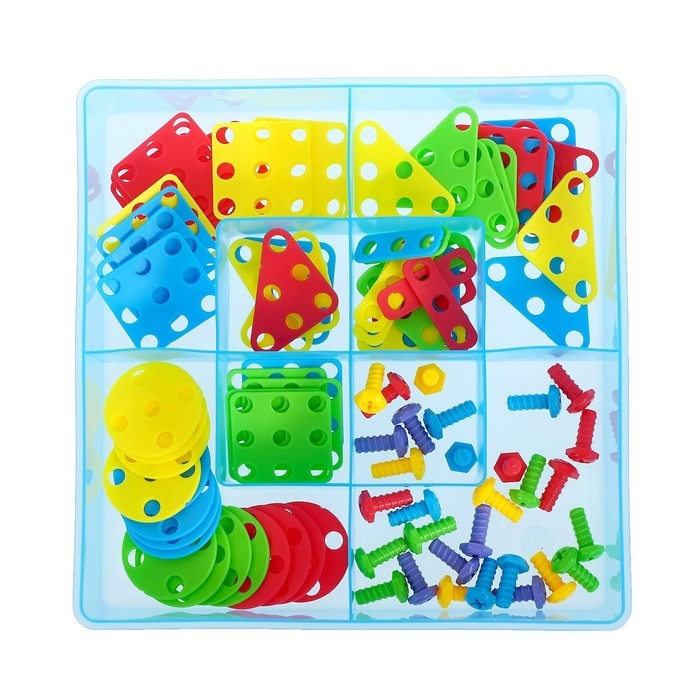 Конструктор «Болтовая мозаика: Транспорт», с отвёрткой и основанием, 96 деталей Конструктор «Болтовая мозаика: Транспорт», с отвёрткой и основанием, 96 деталей