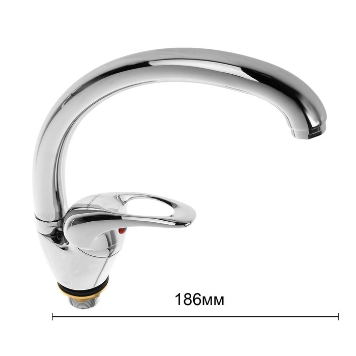 Cмеситель для кухни Accoona A4040, однорычажный, с гайкой, силумин, хром Cмеситель для кухни Accoona A4040, однорычажный, с гайкой, силумин, хром