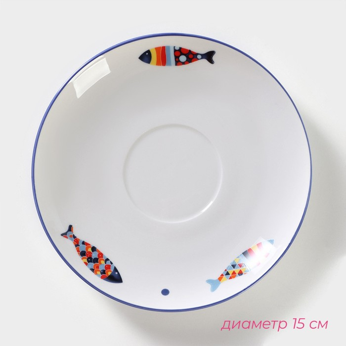 Чайная пара фарфоровая Доляна «Емеля», 2 предмета: чашка 250 мл, блюдце d=15 см, цвет белый Чайная пара фарфоровая Доляна «Емеля», 2 предмета: чашка 250 мл, блюдце d=15 см, цвет белый