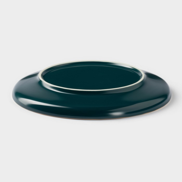 Тарелка керамическая пирожковая &laquo;Изумруд&raquo;, d=15 см, цвет зелёный