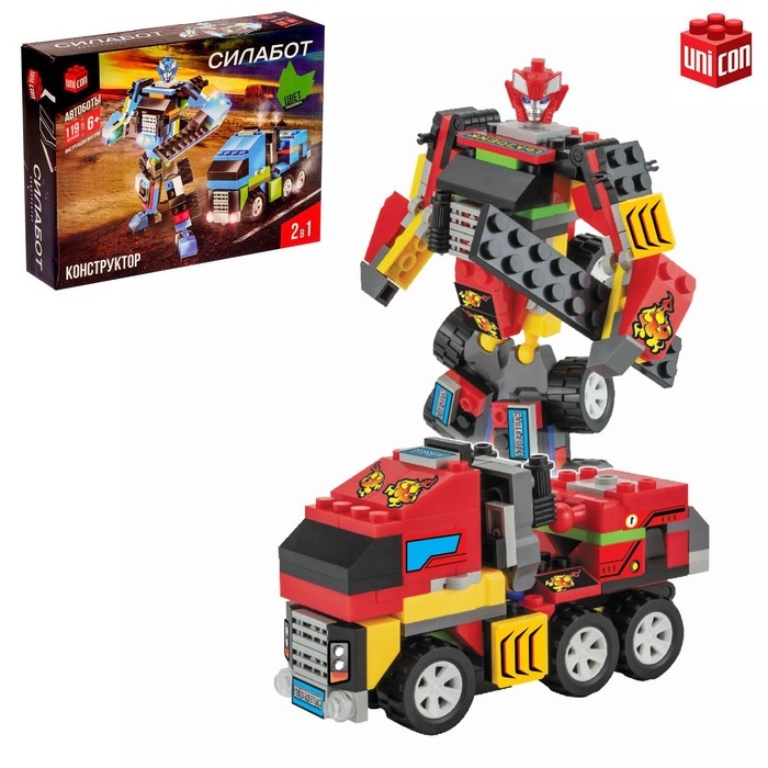 Конструктор-трансформер «Грузовик», 119 деталей, цвет красный Конструктор-трансформер «Грузовик», 119 деталей, цвет красный