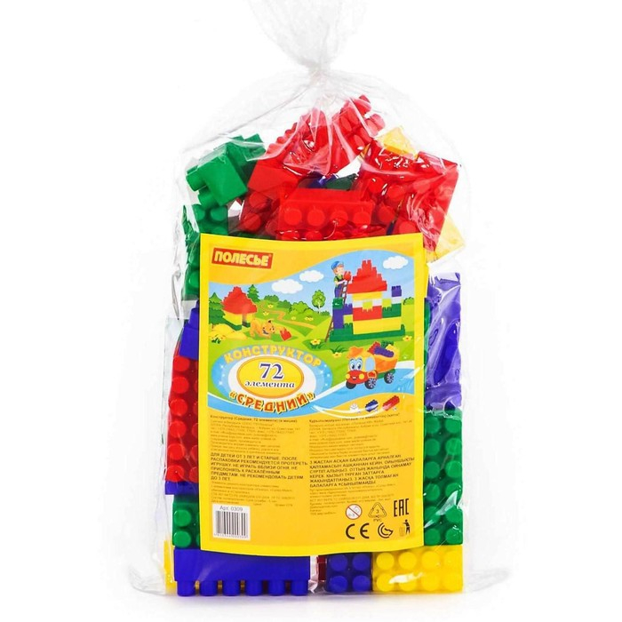 Конструктор средний, 72 элемента, МИКС Конструктор средний, 72 элемента, МИКС