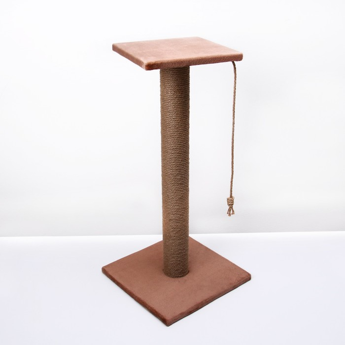 Когтеточка с высоким и толстым столбиком и площадкой, джут, 40 х 40 х 84 см, микс цветов Когтеточка с высоким и толстым столбиком и площадкой, джут, 40 х 40 х 84 см, микс цветов