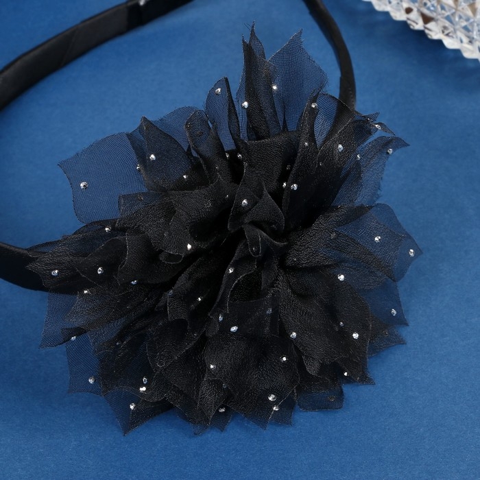 Ободок для волос  Ободок для волос "Школьница" галант блеск, d-10 см 1 см, чёрный