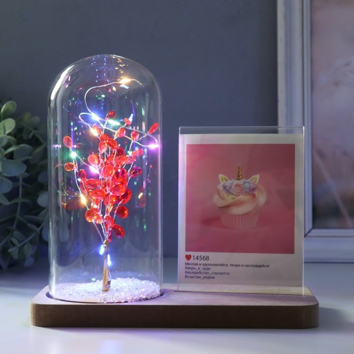 Фоторамка дерево 9х13 см с подсветкой Фоторамка дерево 9х13 см с подсветкой "Красное деревце" от батареек 2хLR1130 19х9х18,5 см