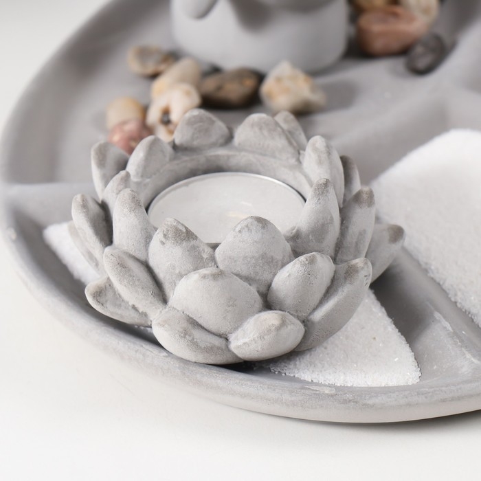 Сад камней Дзен  Сад камней Дзен "Будда и лотосы" 2 свечи 16,5х27х20,5 см