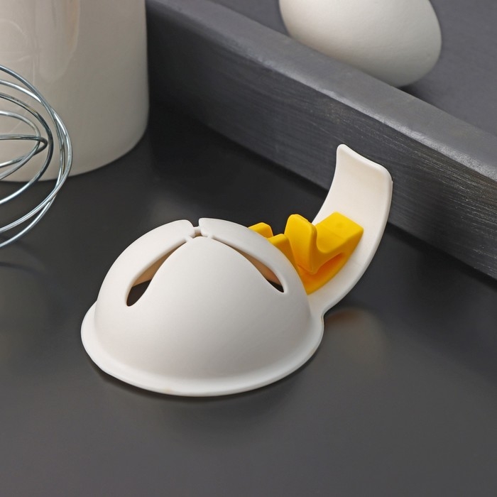 Сепаратор для яиц с фиксатором Доляна, 11×7,5×3,5 см, цвет белый Сепаратор для яиц с фиксатором Доляна, 11×7,5×3,5 см, цвет белый