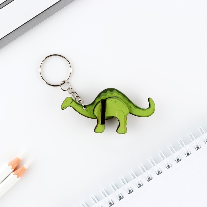 Брелок для ключей деревянный конструктор &laquo;Динозавр&raquo; 6.9 х 4 см