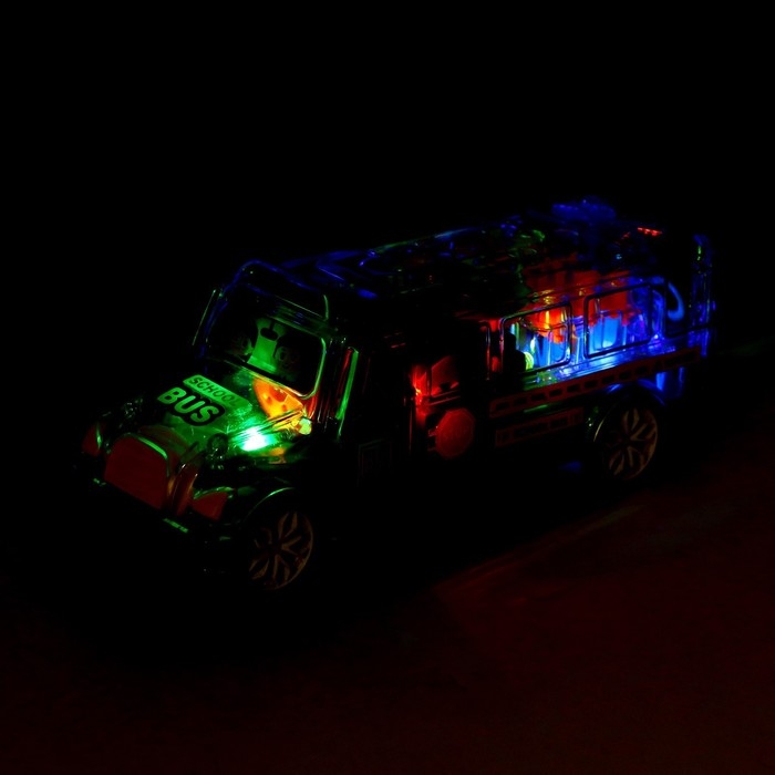 Автобус «Шестерёнки», свет и звук, работает от батареек, цвет синий