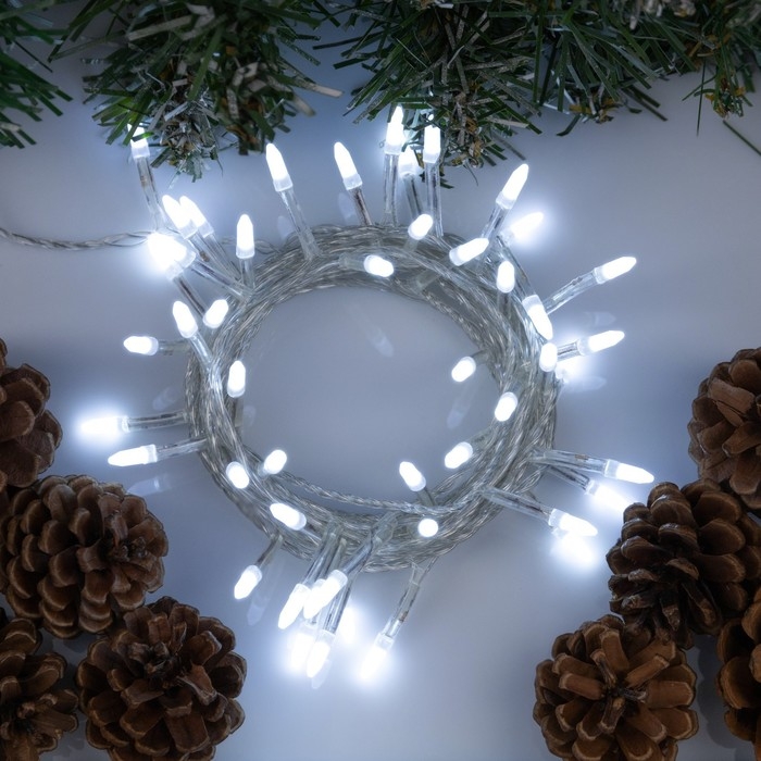 Гирлянда «Нить» 5 м с насадками «Игла», IP20, прозрачная нить, 50 LED, свечение белое, 8 режимов, 220 В Гирлянда «Нить» 5 м с насадками «Игла», IP20, прозрачная нить, 50 LED, свечение белое, 8 режимов, 220 В