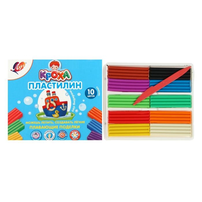Пластилин плавающий 10 цветов  Пластилин плавающий 10 цветов "Кроха"