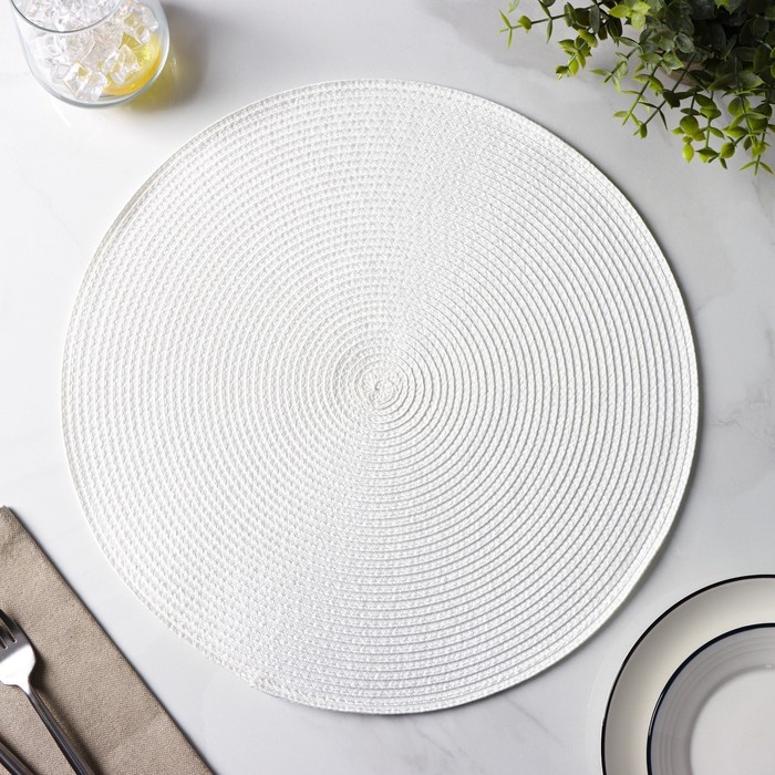 Салфетки сервировочные на стол Доляна «Лофт», 4 шт, d=38 см, цвет белый Салфетки сервировочные на стол Доляна «Лофт», 4 шт, d=38 см, цвет белый