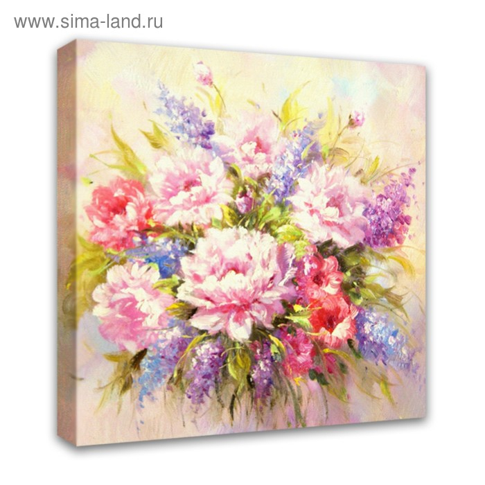 Картина на подрамнике Картина на подрамнике "Акварель. Букет" 40*40 см
