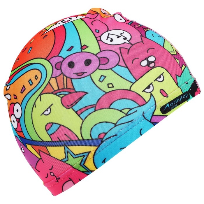 Шапочка для плавания детская ONLYTOP «Дудл», тканевая, обхват 46-52 см Шапочка для плавания детская ONLYTOP «Дудл», тканевая, обхват 46-52 см