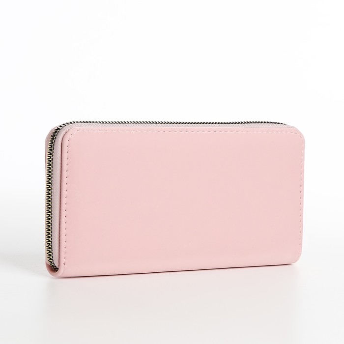 Кошелёк на молнии, цвет розовый