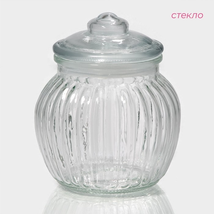 Банка стеклянная для сыпучих продуктов «Рея», 500 мл, 12×14 см Банка стеклянная для сыпучих продуктов «Рея», 500 мл, 12×14 см