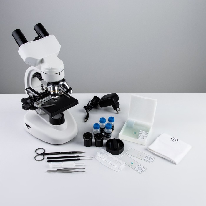 Микроскоп лабораторный кратность 40,100,400, подсветка Микроскоп лабораторный кратность 40,100,400, подсветка