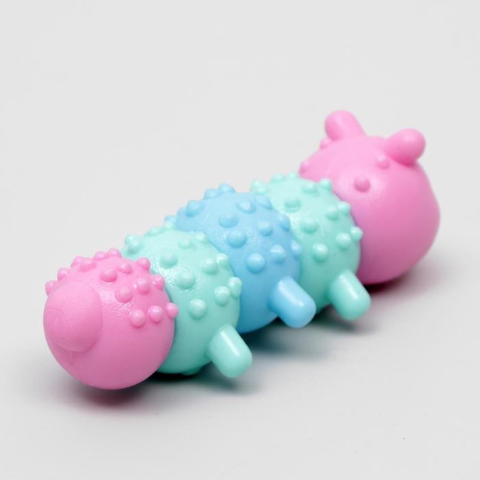 Игрушка жевательная Игрушка жевательная "Гусеница", TPR, 12,5 см, микс цветов