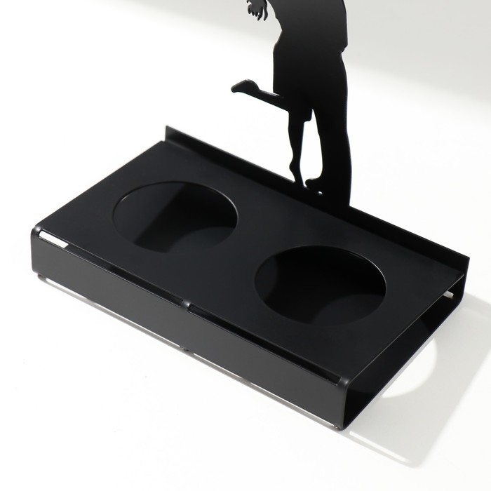 Подсвечник металл на 2 свечи Подсвечник металл на 2 свечи "Свидание под зонтом" чёрный 14,5х12х6,8 см