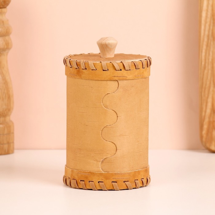 Туес "Лось",  8 х 8 х 14 см, береста