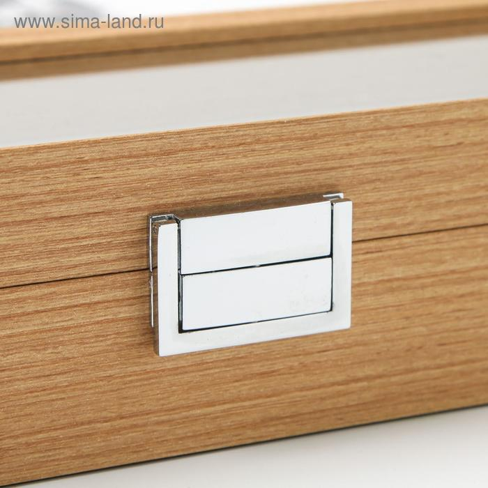 Шкатулка дерево под часы 6 отделений Шкатулка дерево под часы 6 отделений "Бежевая" 7,5х31х12 см