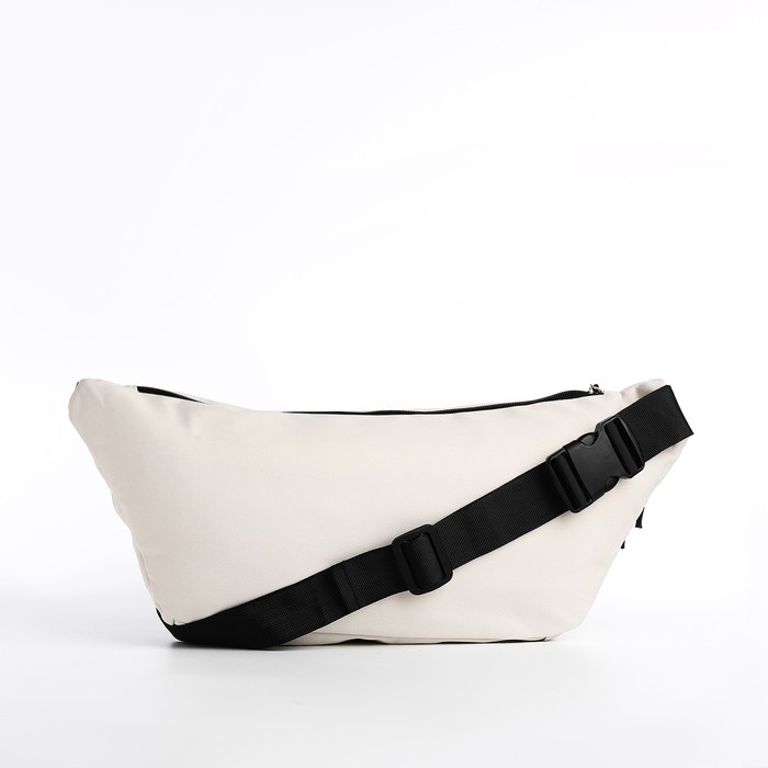 Сумка на одно плечо на молнии, 2 наружных кармана, цвет молочный Сумка на одно плечо на молнии, 2 наружных кармана, цвет молочный