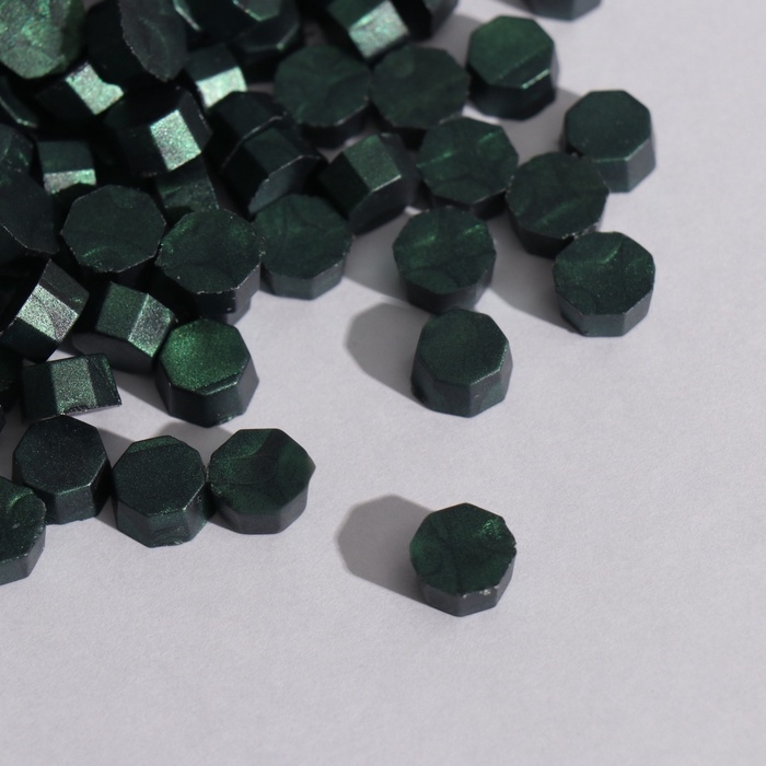 Сургуч в гранулах Сургуч в гранулах "Зелёный" перламутр набор 100 капсул