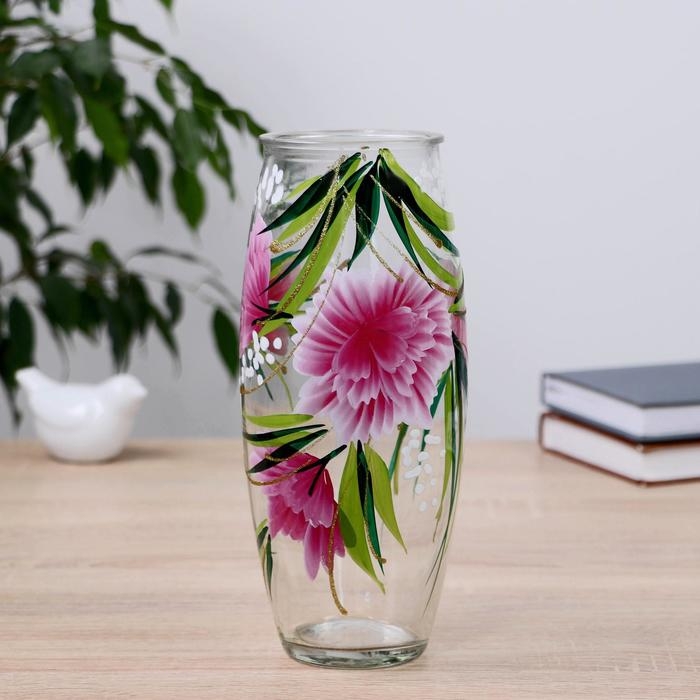 Ваза Ваза "Симфония" роспись на проз.стекле, d-7см 10х23 см МИКС