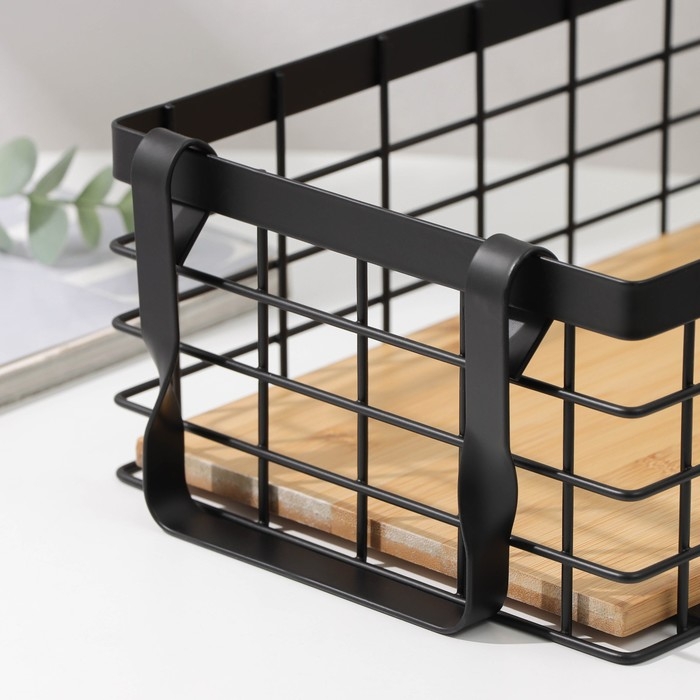 Корзина универсальная SAVANNA «Эстетика», 25×18,3×10 см, цвет чёрный Корзина универсальная SAVANNA «Эстетика», 25×18,3×10 см, цвет чёрный