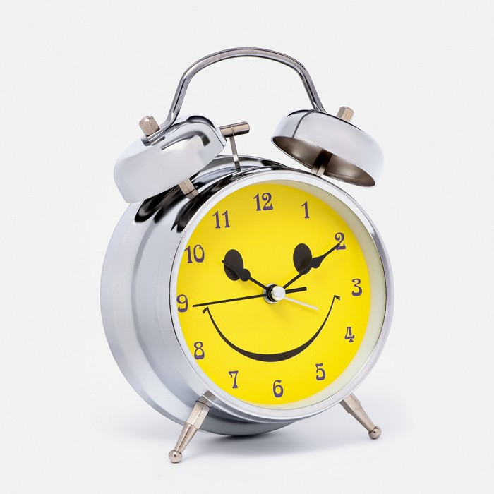 Будильник Будильник "Смайл", d-11.5 см, с подсветкой, хром