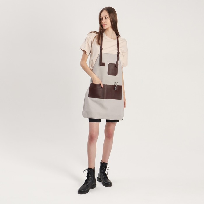 Фартук для мастера, цвет серый/коричневый Фартук для мастера, цвет серый/коричневый