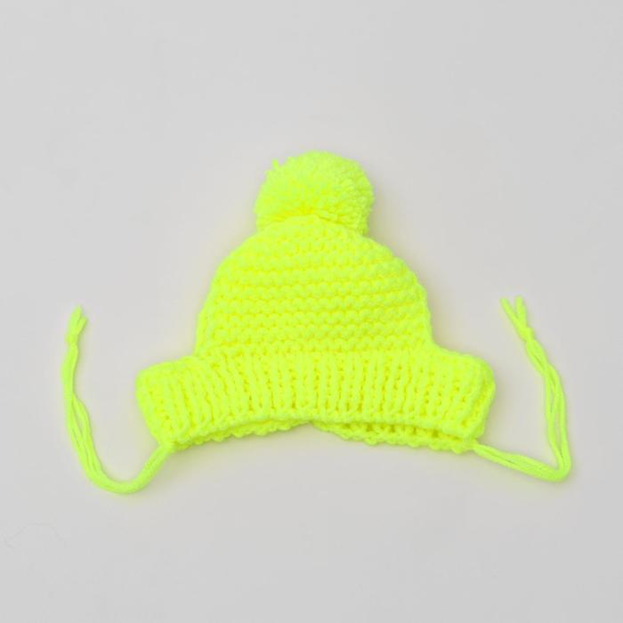 Шапка вязаная для собак, XS-S (объем головы 22-24 см, высота 7,5 см), микс Шапка вязаная для собак, XS-S (объем головы 22-24 см, высота 7,5 см), микс