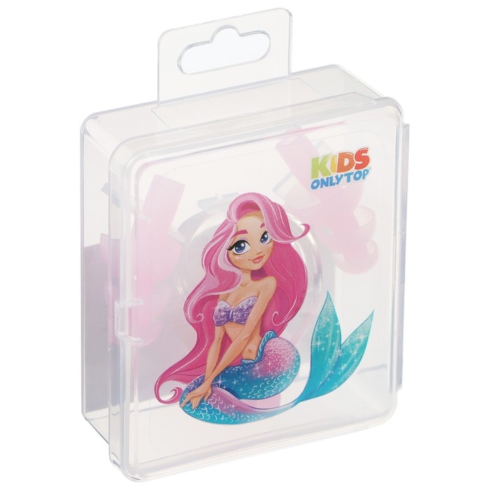 Набор для плавания ONLYTOP «Русалка»: зажим для носа, беруши, цвет розовый Набор для плавания ONLYTOP «Русалка»: зажим для носа, беруши, цвет розовый