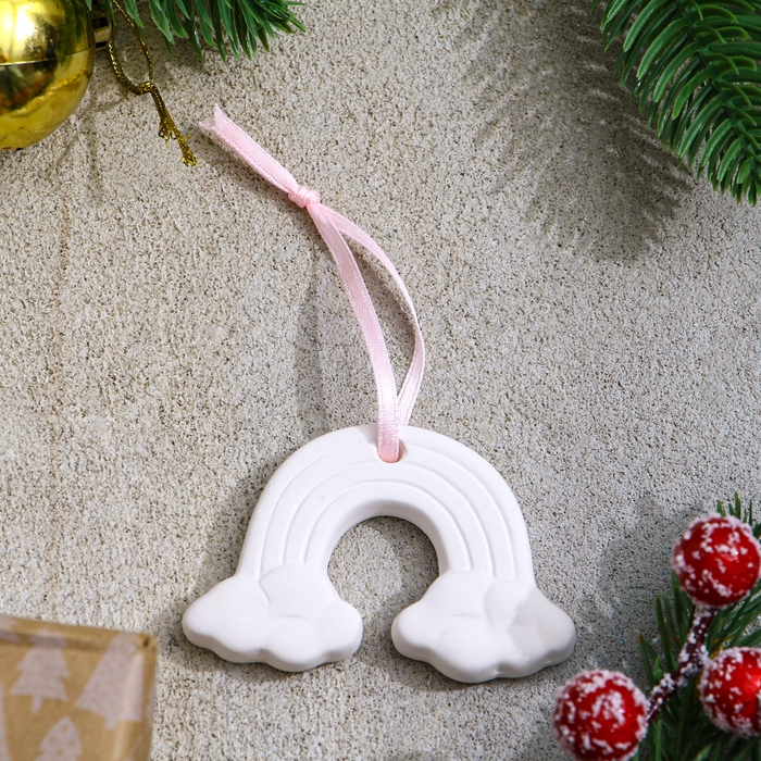 Новый год! Набор ёлочных украшений под раскраску 4 шт. «Единороги» с подвесом, кисть