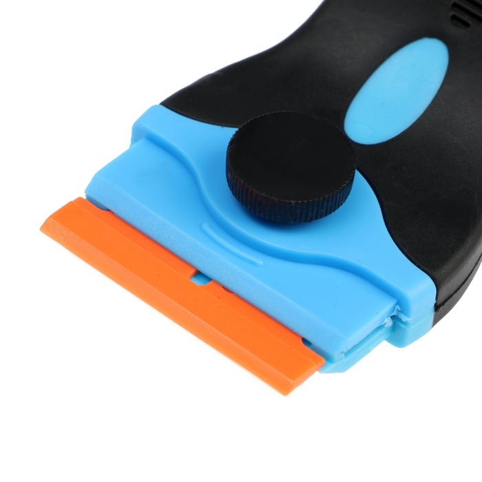 Скребок ТУНДРА, двухсторонний - пластик-металл, обрезиненная рукоятка, 45 мм