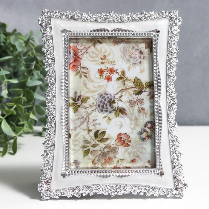Фоторамка 10х15 см Фоторамка 10х15 см "Розы" перламутр 19,7х15х1 см