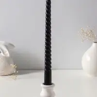 Набор свечей витых 25 см, 3 шт., 57 г, 5 ч, чёрный