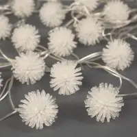 Гирлянда &laquo;Нить&raquo; 5 м с насадками &laquo;Ёжики цветные&raquo;, IP20, прозрачная нить, 20 LED, свечение мульти (RG/RB), мигание, 220 В