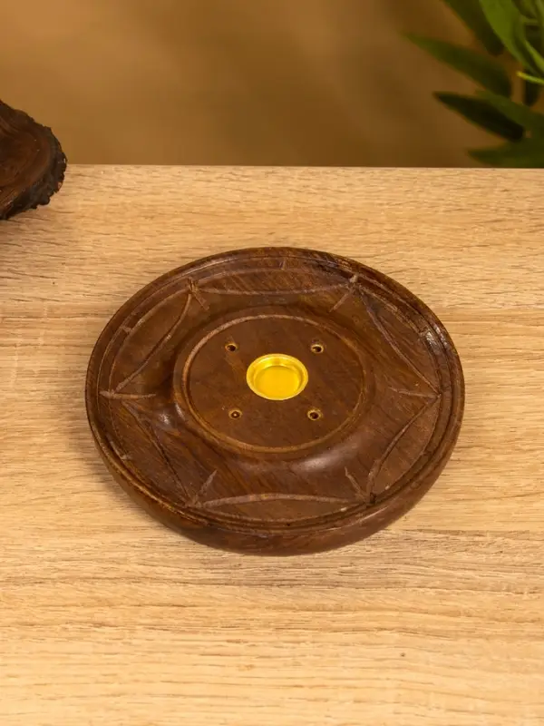 Подставка под благовония круглая, 12.5×12.5×1.5 см, дерево шишам Подставка под благовония круглая, 12.5×12.5×1.5 см, дерево шишам