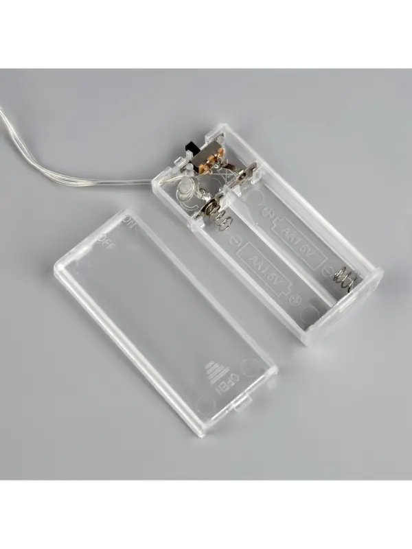 Гирлянда &laquo;Нить&raquo; 2 м с насадками &laquo;Оленёнок&raquo;, IP20, прозрачная нить, 10 LED, батарейки AAх2 (не в комплекте), свечение тёплое белое