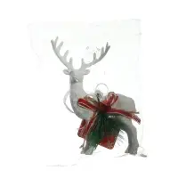 Ёлочная игрушка &laquo;Зимнее волшебство. Снежный олень с бубенцом&raquo; пластик, 10&times;15 см, белый