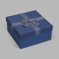 Набор коробок 3 в 1 квадрат (19*19*9,8/17*17*8/15*15*6,5 см) синий
