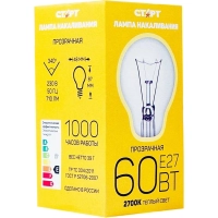 Лампа накаливания СТАРТ стандартная/прозрачная 60W E27