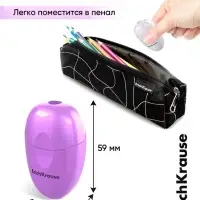 Точилка ErichKrause Eva Candy, 1 отверстие, с контейнером, МИКС