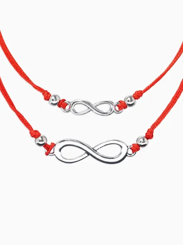 Браслет-оберег &laquo;Красная нить&raquo; In love мы с тобой связаны, набор 2 шт. цвет серебро, 5.5 см