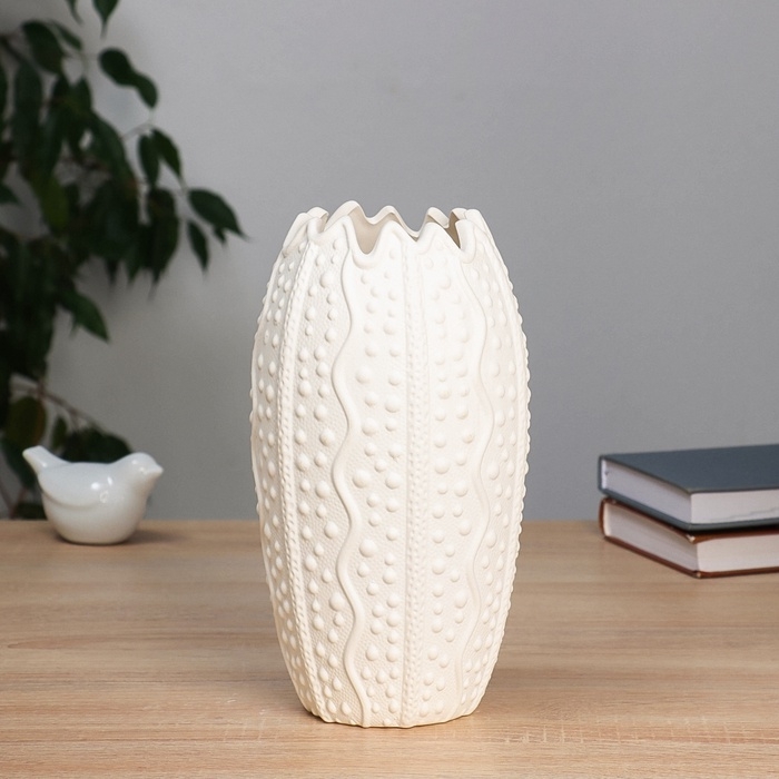 Ваза керамика настольная Ваза керамика настольная "Каллум" 23х10 см, белый