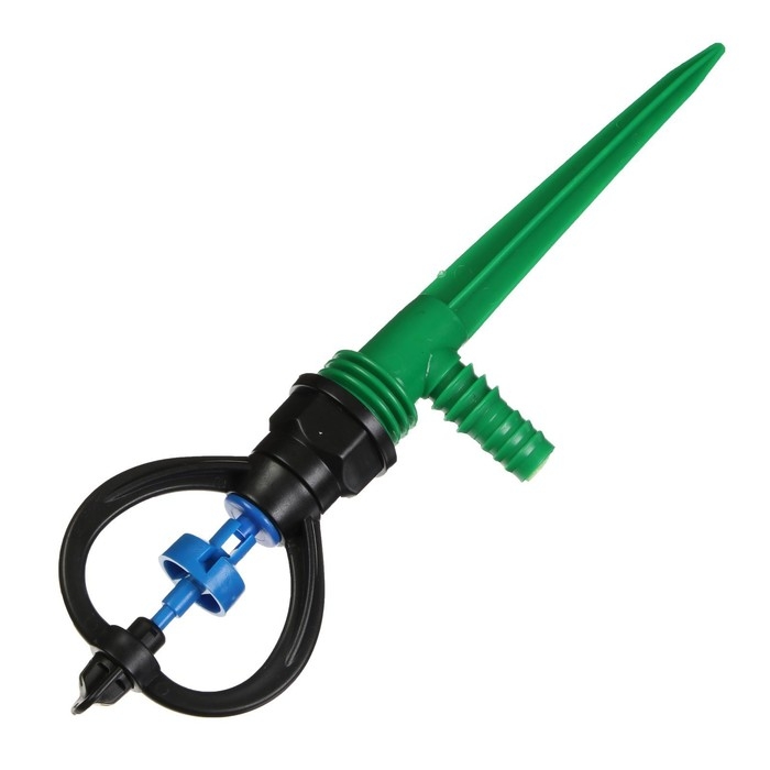 Распылитель, круговой, 29 см, под шланги 1/2 Распылитель, круговой, 29 см, под шланги 1/2", 3/4", с пикой, пластик, Greengo