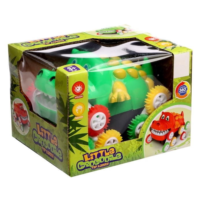 Машинка-перевёртыш «Крокодил», работает от батареек, цвет зеленый