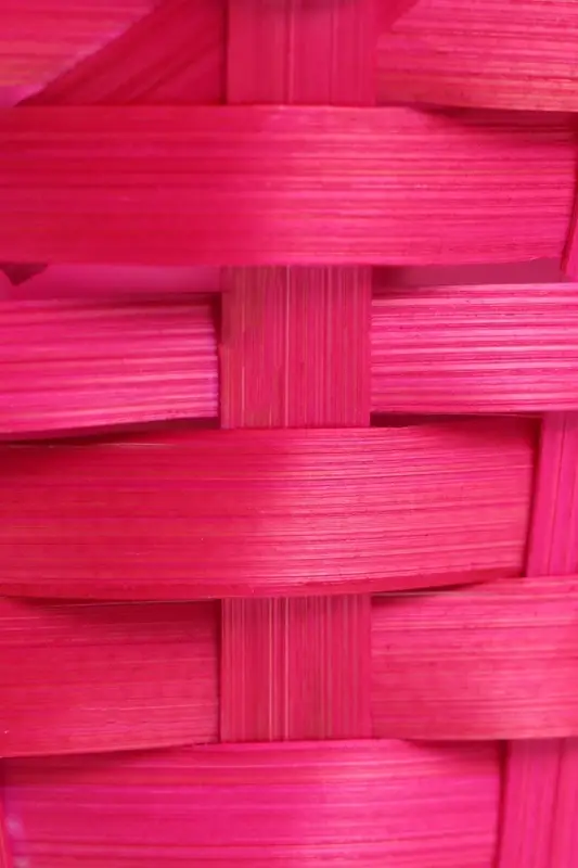 Корзина плетёная для хранения, 13&times;13&times;9.5 см, ручка h=21 см, бамбук, розовая, Greengo