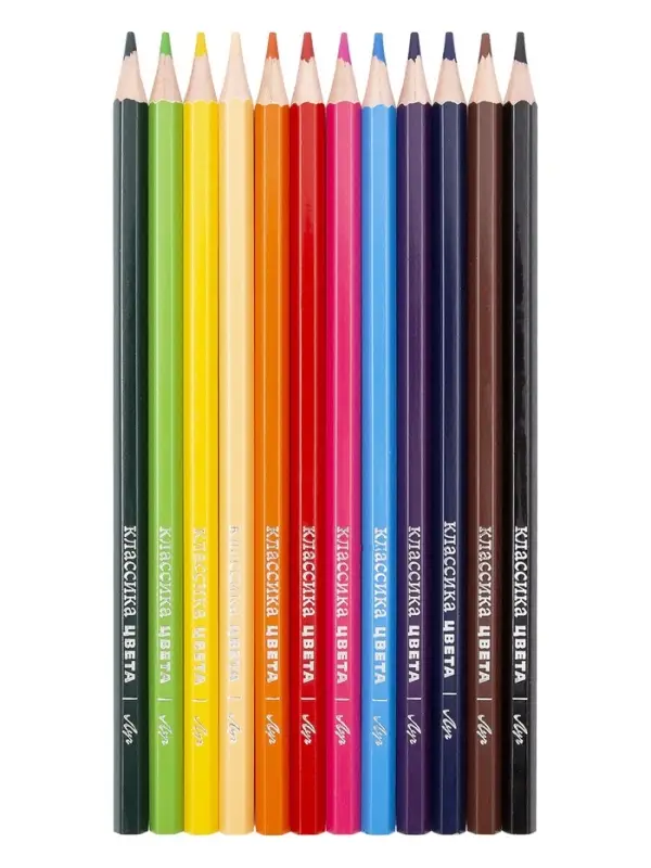 Карандаши 12цв, Луч, дерево, заточ, шестигр, с точилкой, в тубусе